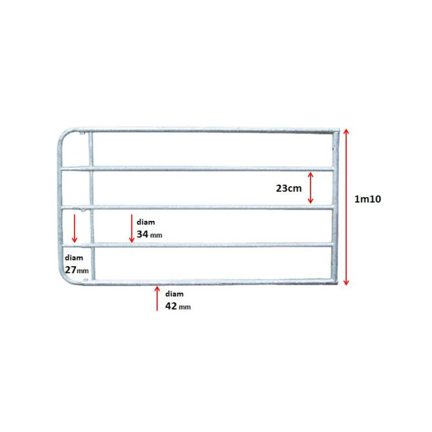 BARRIERE EXTENSIBLE EN ACIER GALVANISE PATURA