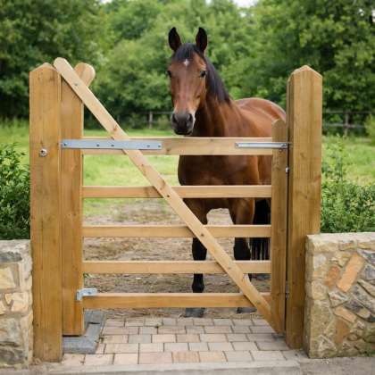 Portillon à crosse pin marron