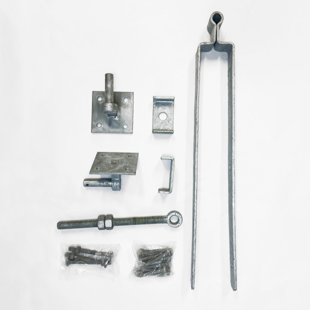 Kit de ferronnerie barrière pour poteaux carrés