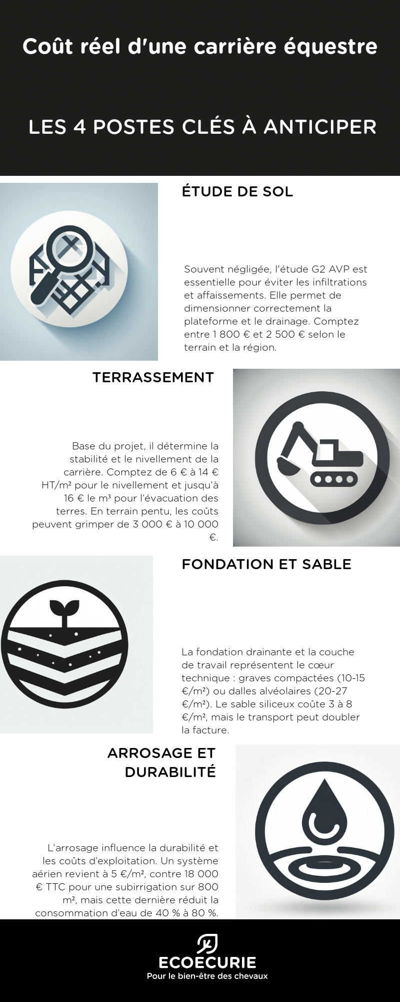 prix m2 carrière chevaux : infographie- les points-clés